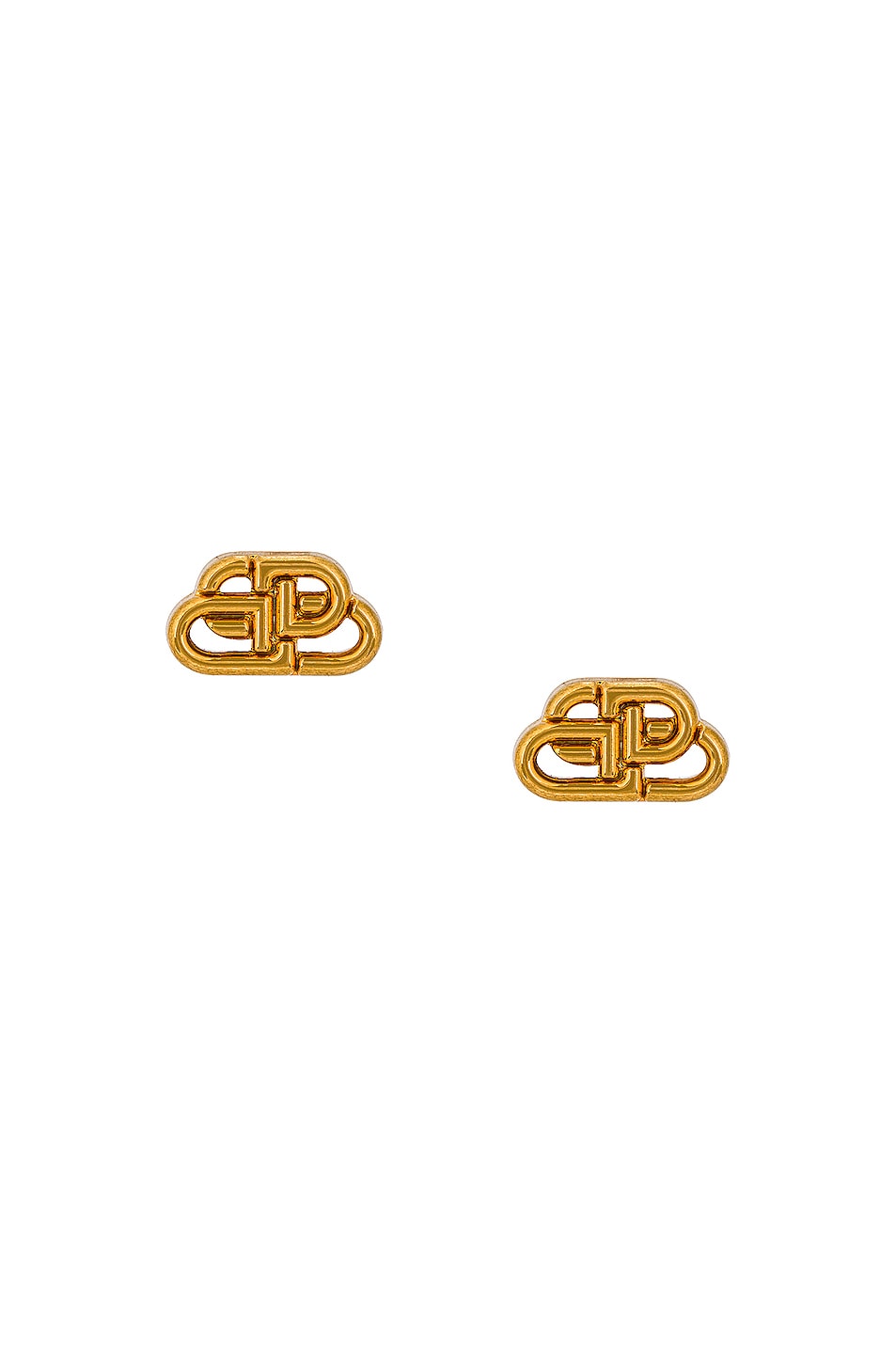 Image 1 of Balenciaga XS BB Stud Earrings in Gold