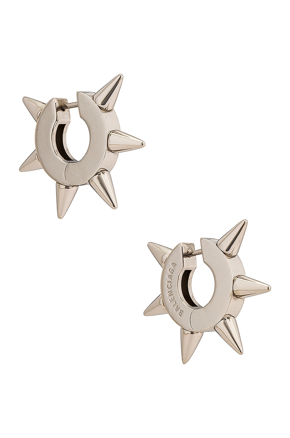Image 1 of Balenciaga Punk Spike Earrings in Brass & Silver