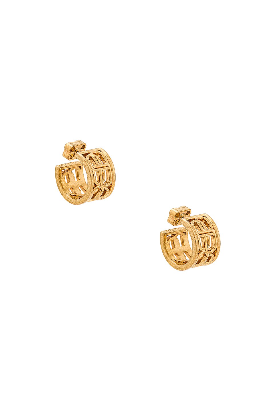 Image 1 of Balenciaga BB Hoop Earrings in Gold