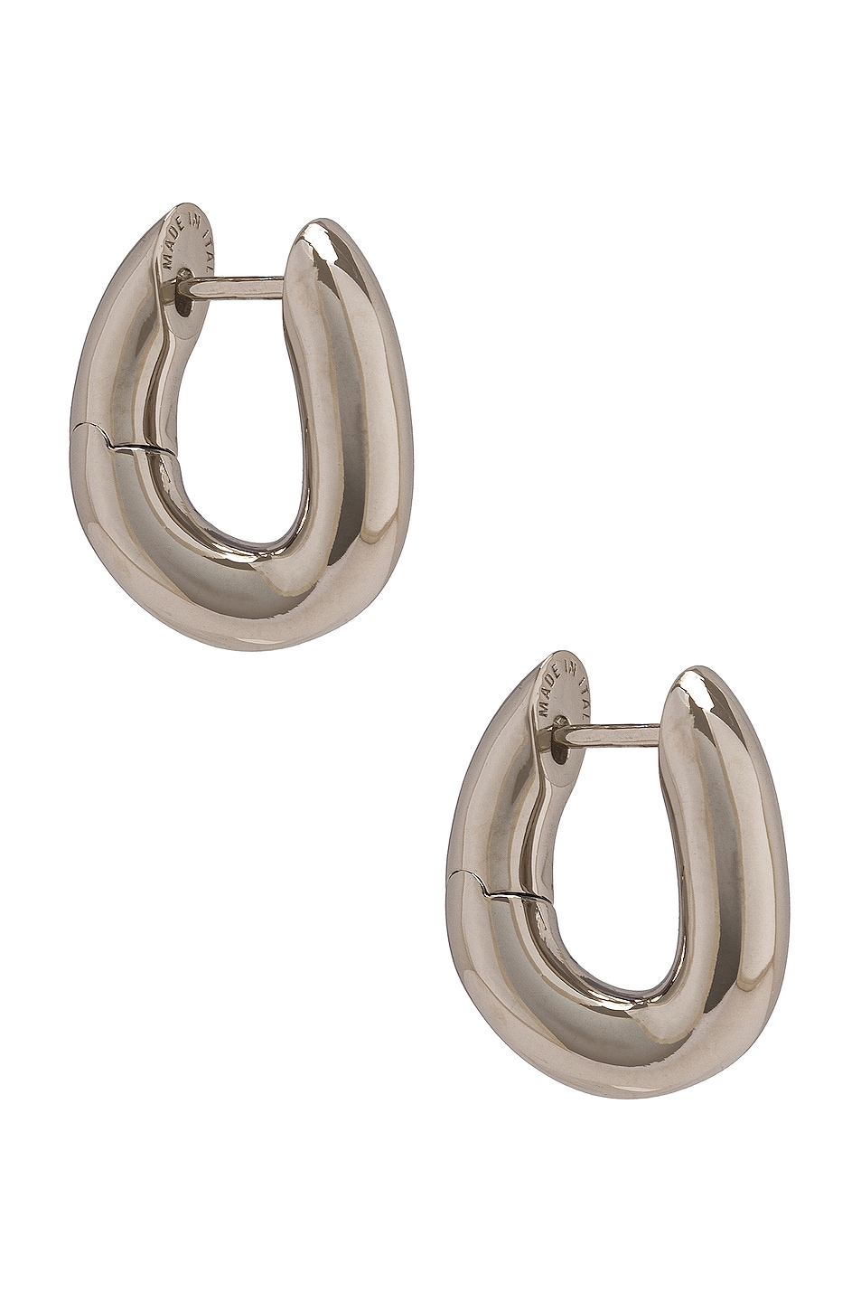 Image 1 of Balenciaga XXS Loop Earrings in Shiny Silver