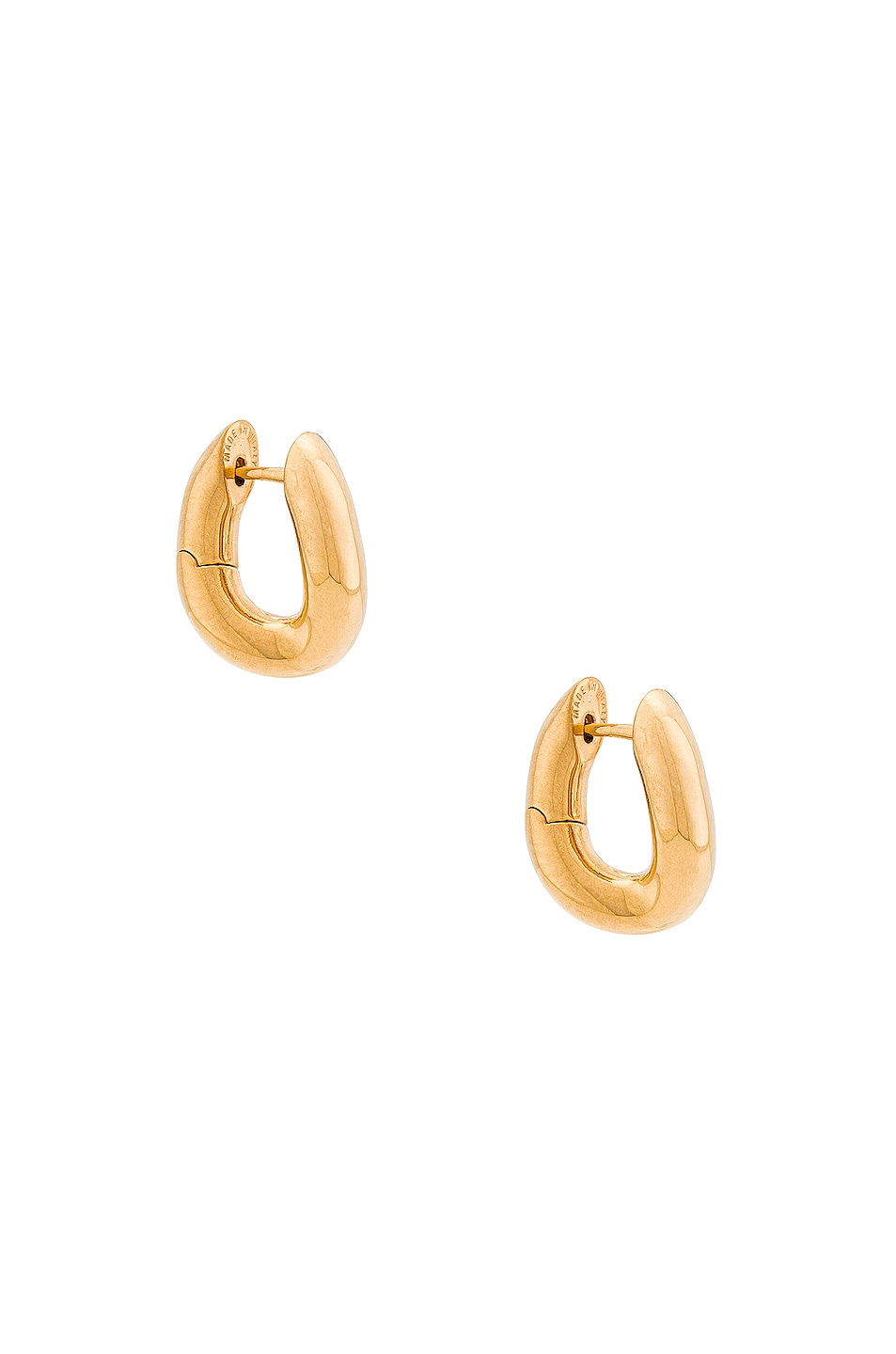 Image 1 of Balenciaga XXS Loop Earrings in Shiny Gold