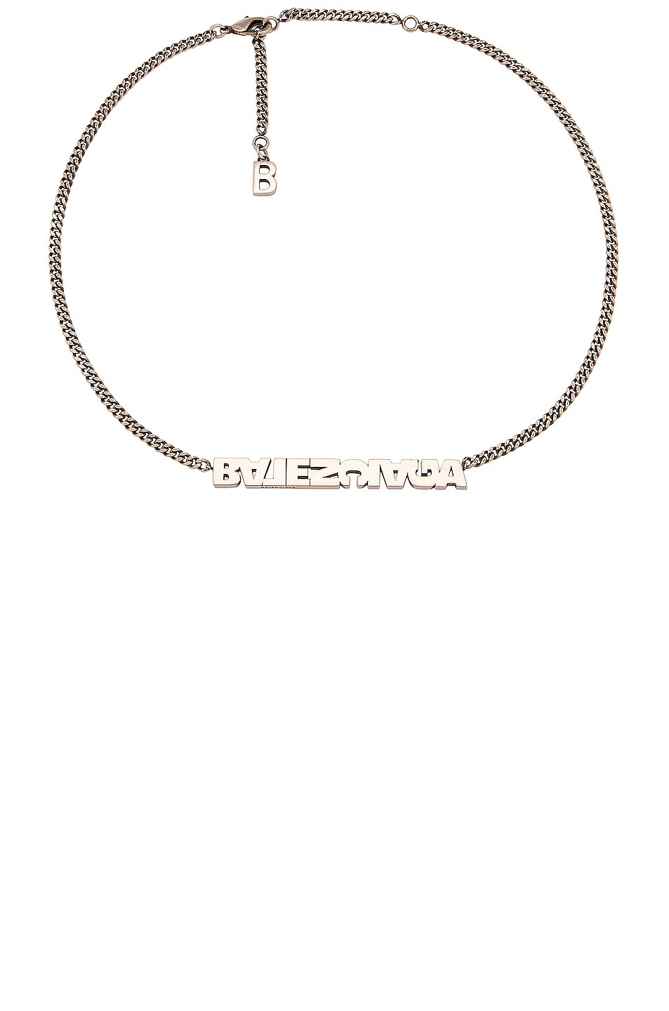 Image 1 of Balenciaga Typo Turn Necklace in Antique Silver