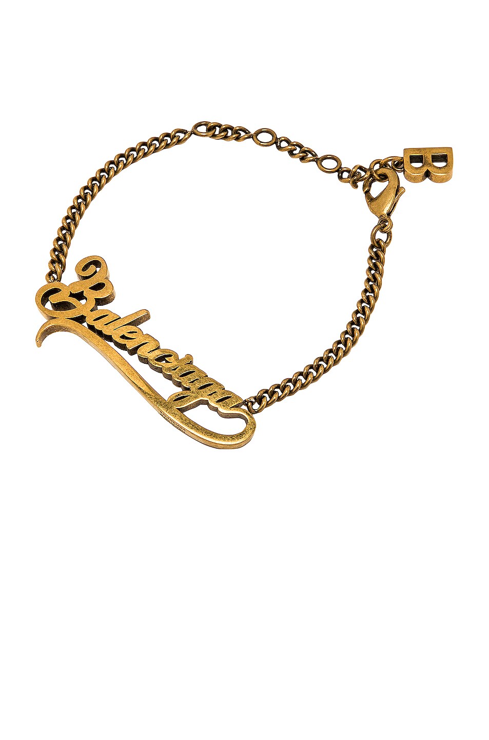 Image 1 of Balenciaga Typo Valentine Bracelet in Antique Gold