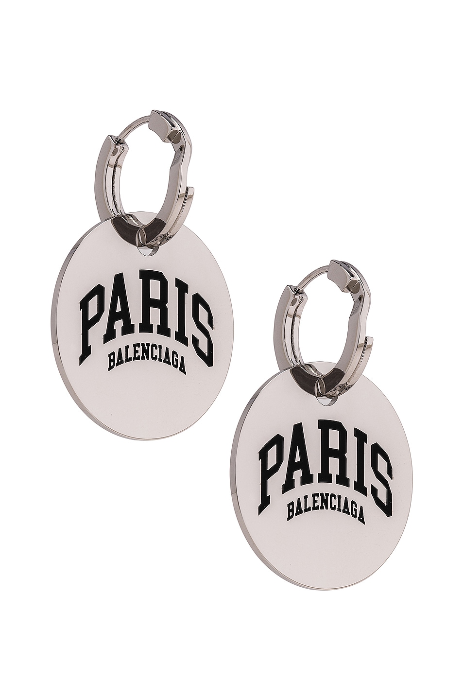 Image 1 of Balenciaga Paris Earrings in Shiny Silver