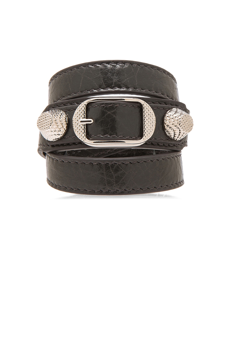 Image 1 of Balenciaga Giant Triple Wrap Bracelet with Nickel Hardware in Anthracite