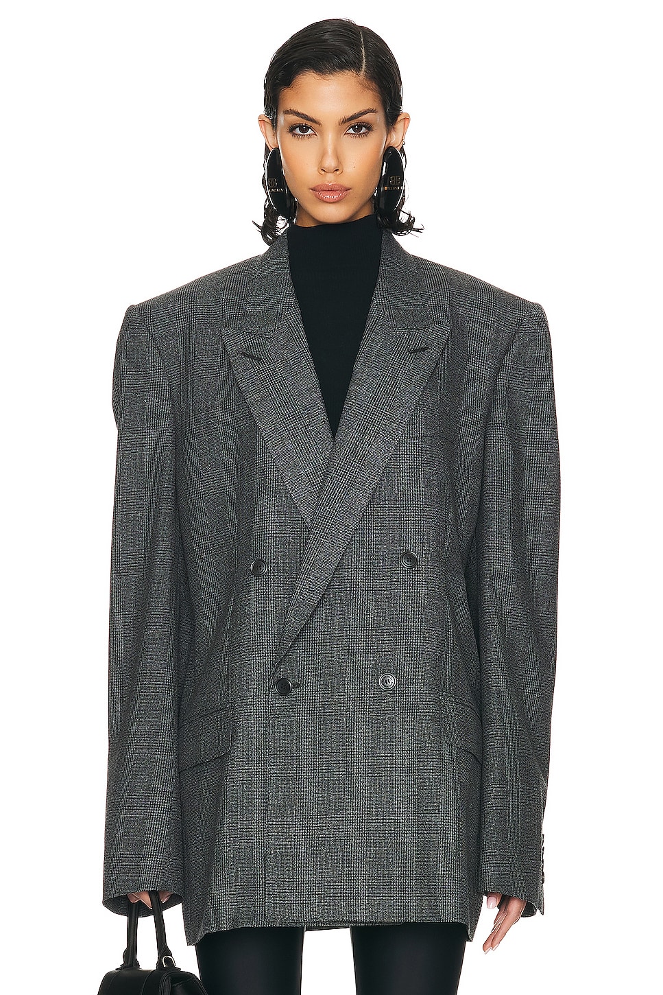 Image 1 of Balenciaga Double Breasted Regular Jacket in Black & Grey