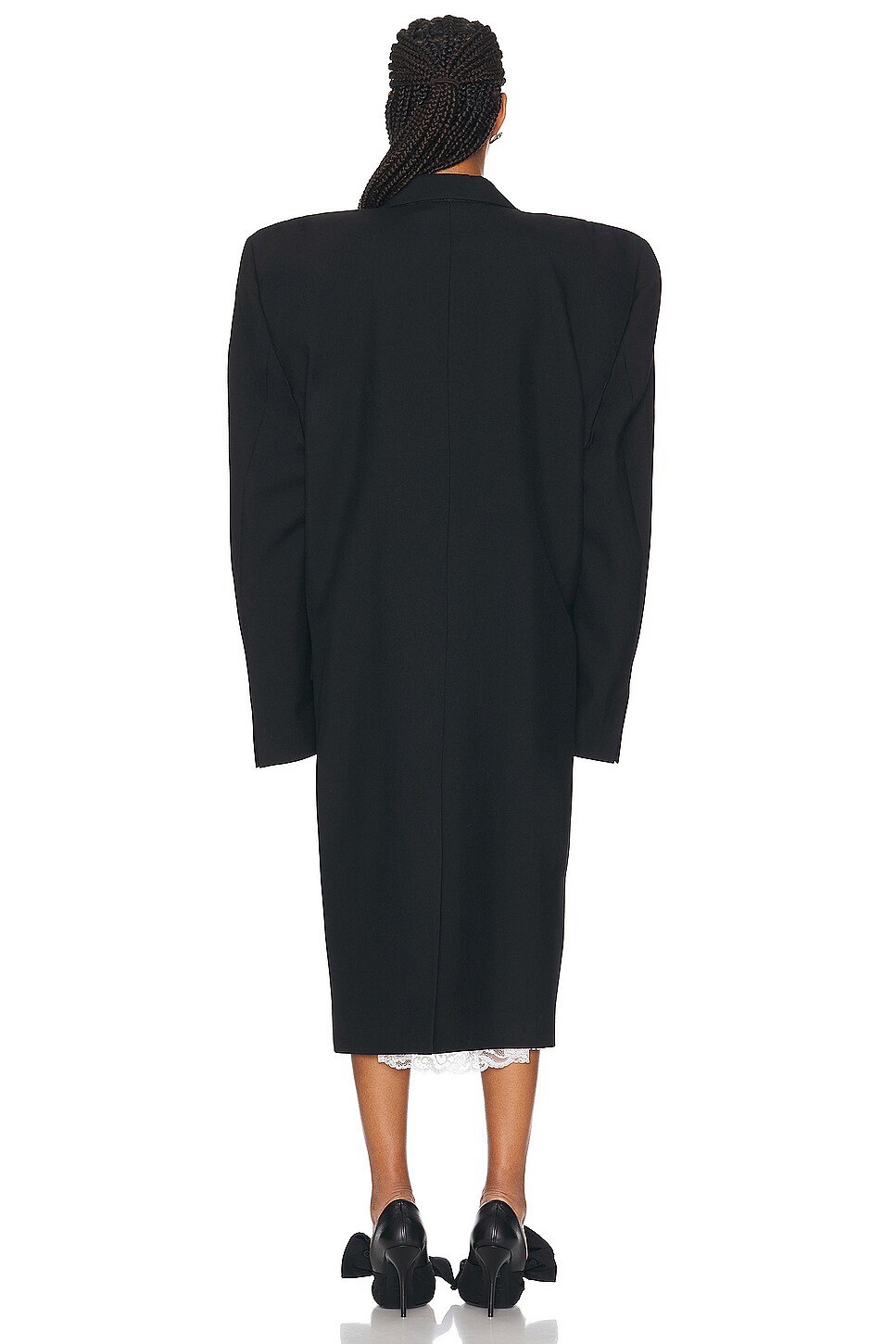 Balenciaga Cut Away Boxy Coat in Black | FWRD