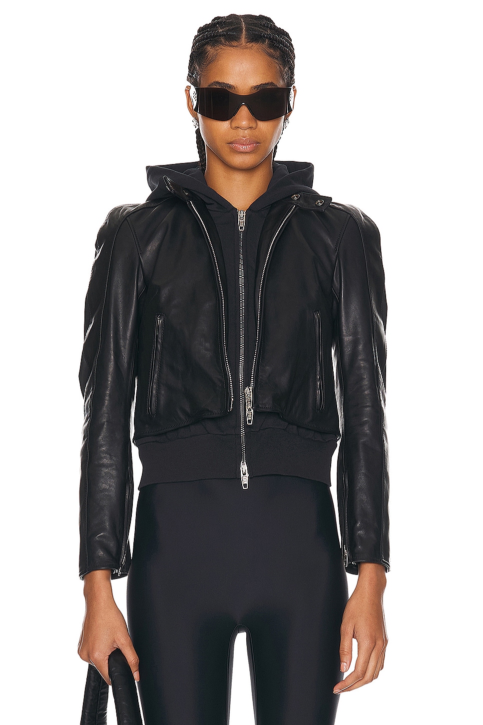 Image 1 of Balenciaga Patched Racer Jacket in Black