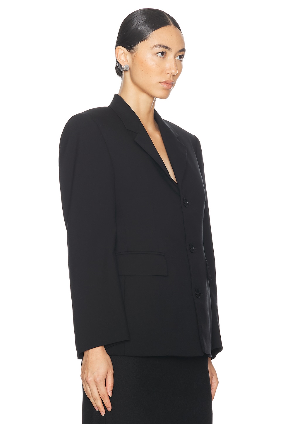 Shop Balenciaga Hourglass Jacket In Black