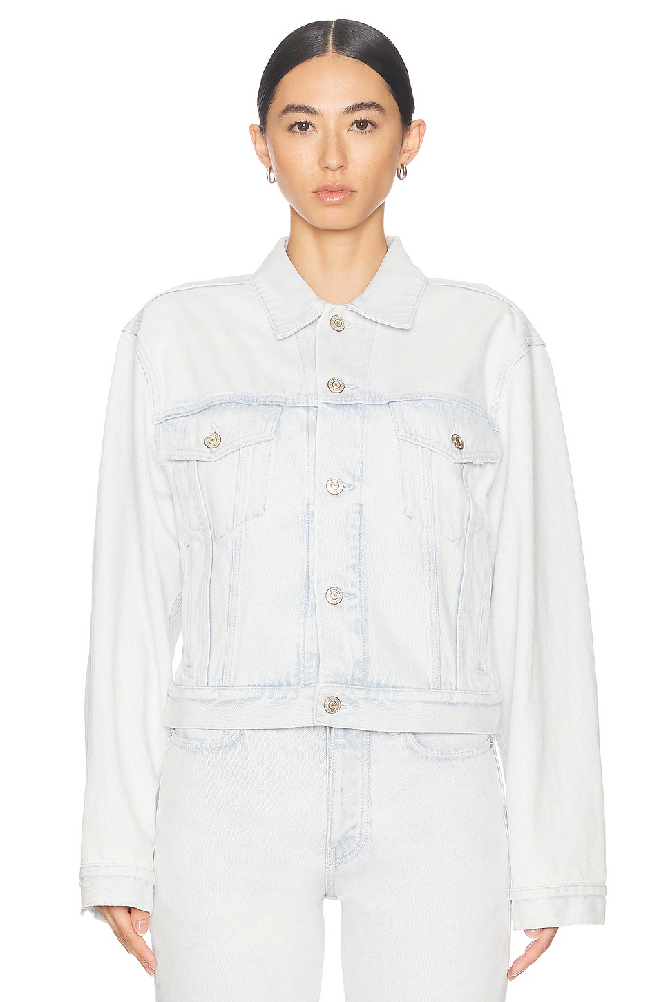 Image 1 of Balenciaga Small Fit Jacket in Heavy Bleached Blue