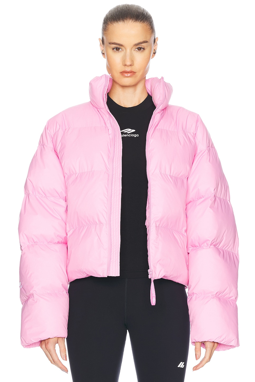 Image 1 of Balenciaga Ski Cropped Puffer Jacket in Pink