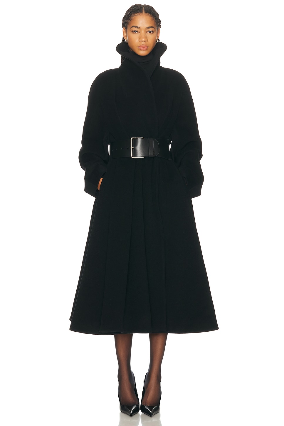 Image 1 of Balenciaga Wrap Coat in Black