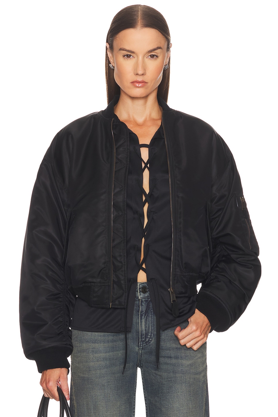 Balenciaga Standard Bomber Jacket In Black