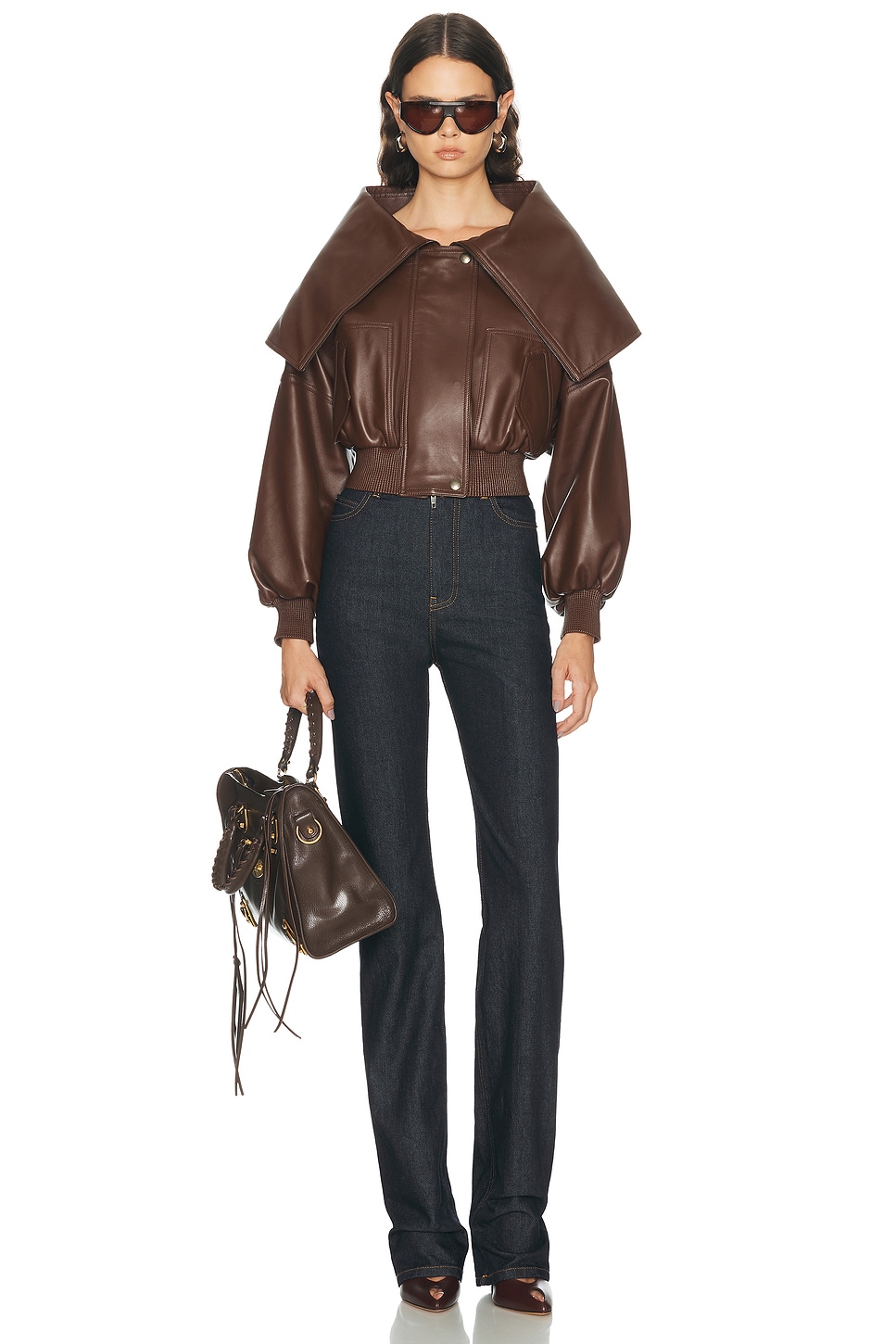 Balenciaga Wrap Collar Blouson Jacket