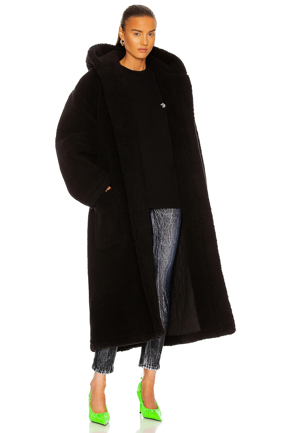 Image 1 of Balenciaga Hooded Bathrobe Jacket in Black