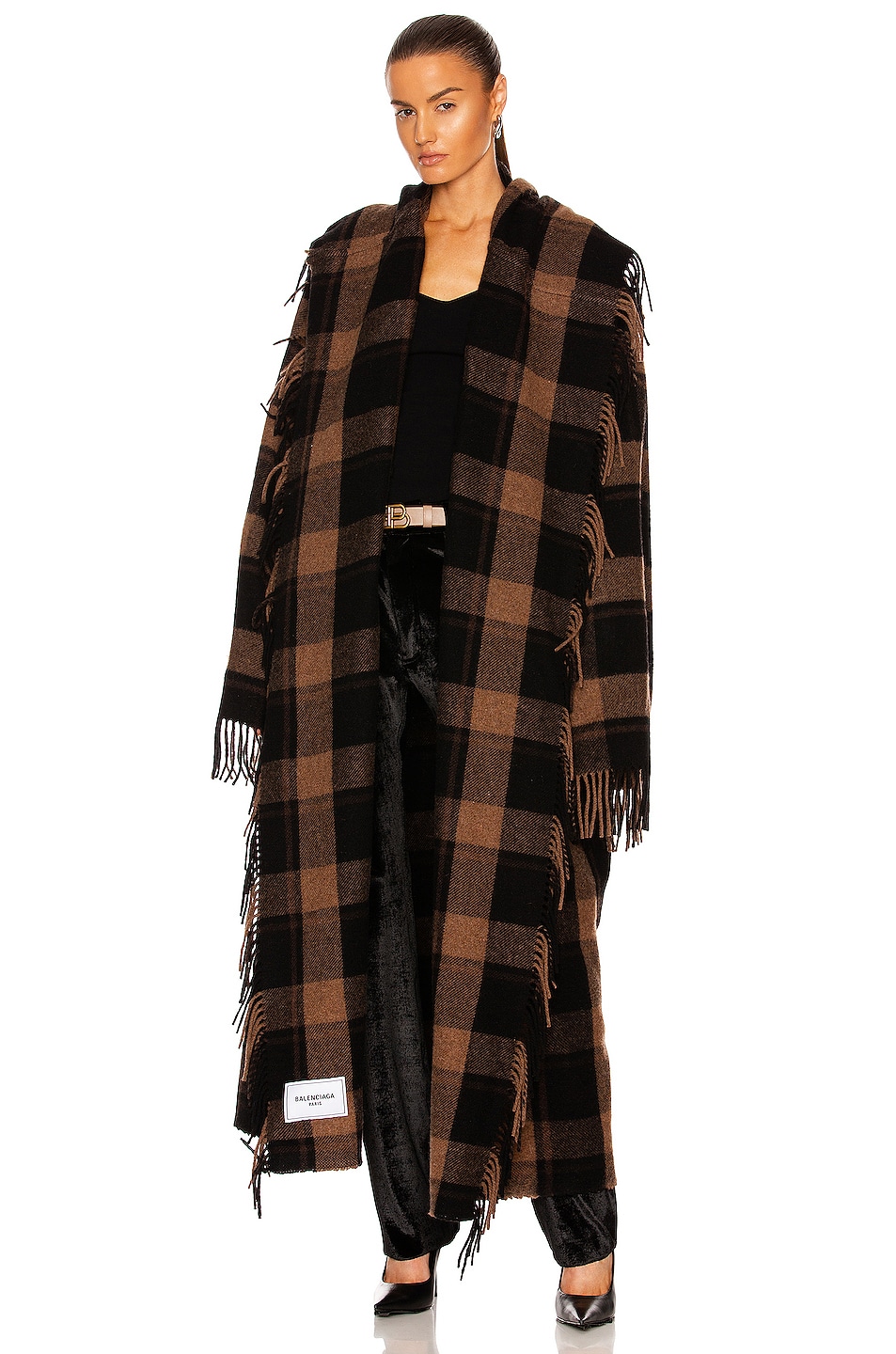 Image 1 of Balenciaga Blanket Coat in Brown & Black