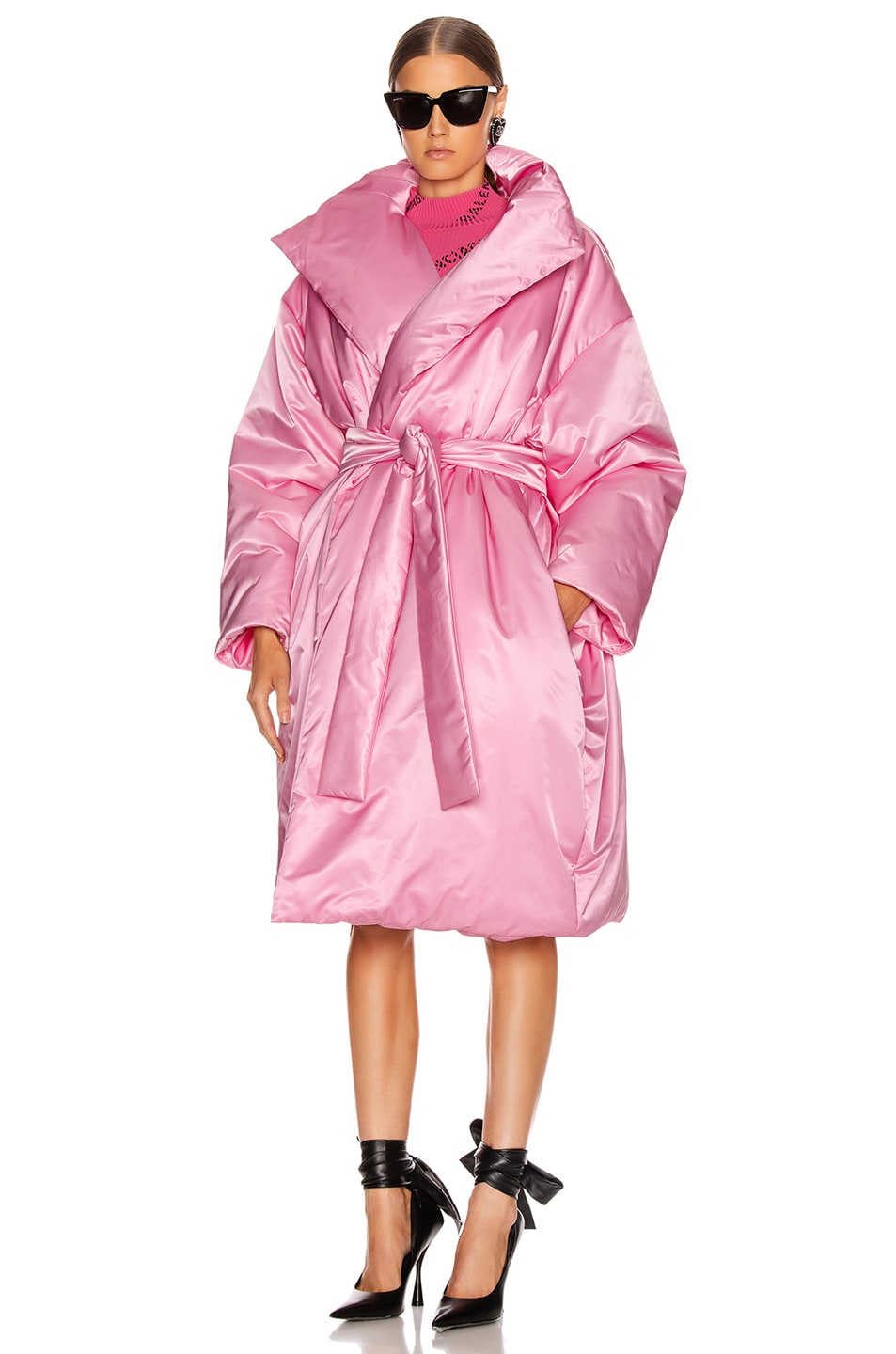 Balenciaga Short Padded Coat in Pink | FWRD