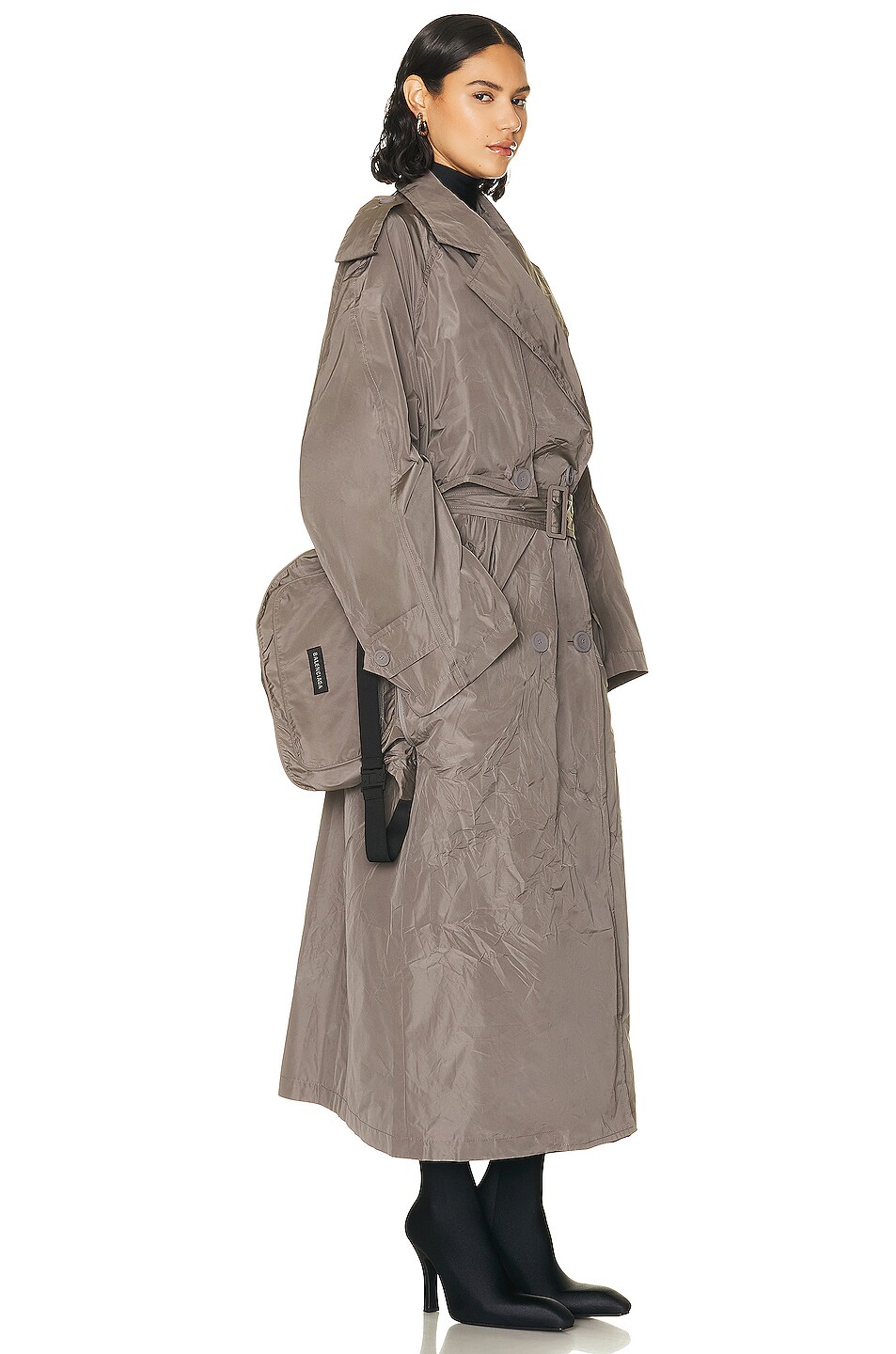 Balenciaga Packable Trench Coat in Grey FWRD