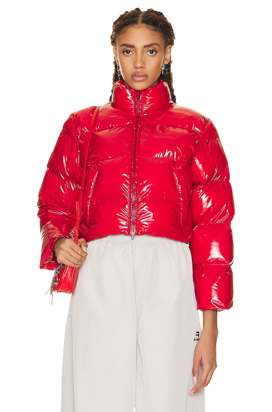 Image 1 of Balenciaga Shrunk Puffer Jacket in Red
