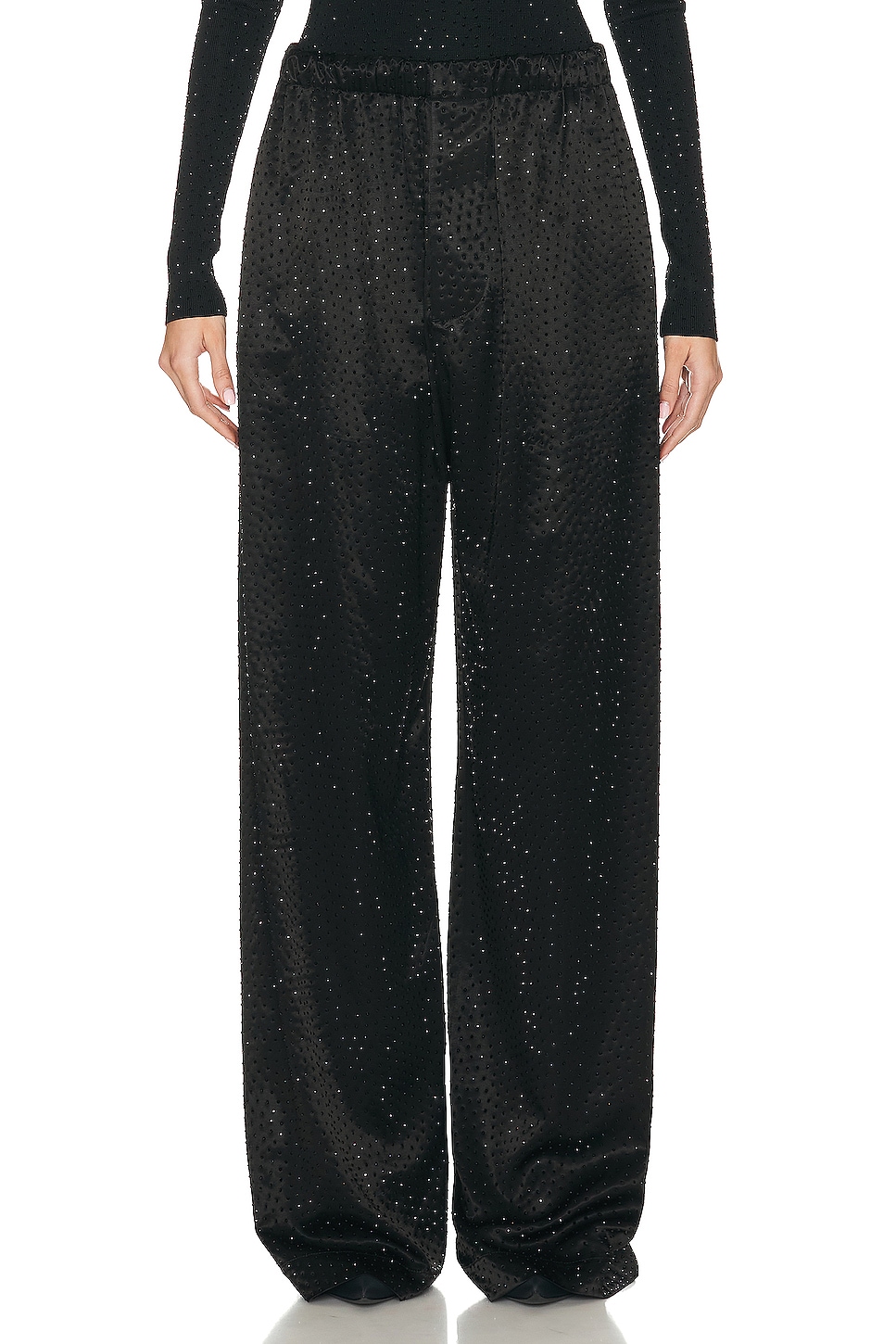 Image 1 of Balenciaga Crystal Pyjama Pant in Black