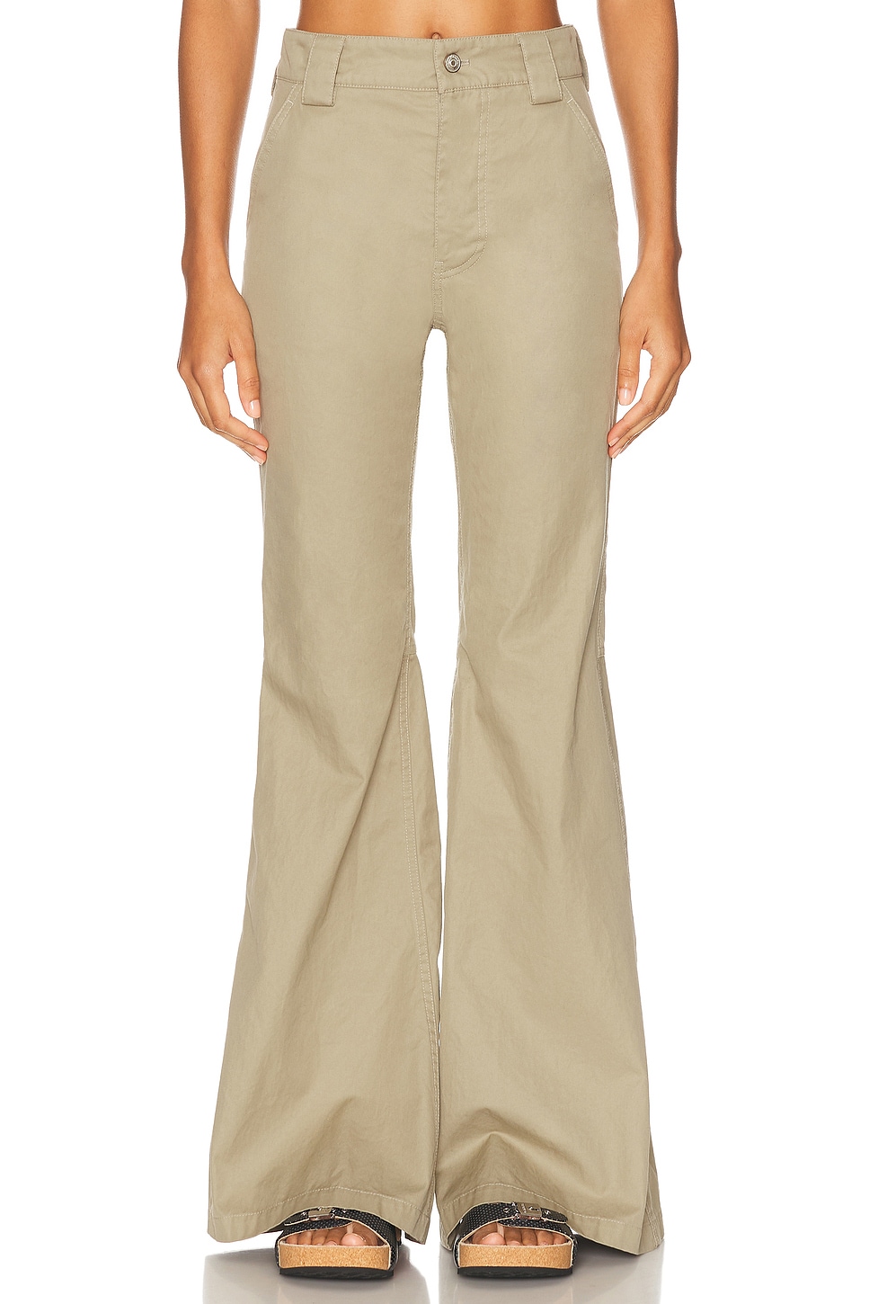 Image 1 of Balenciaga Flared Pant in Military Beige