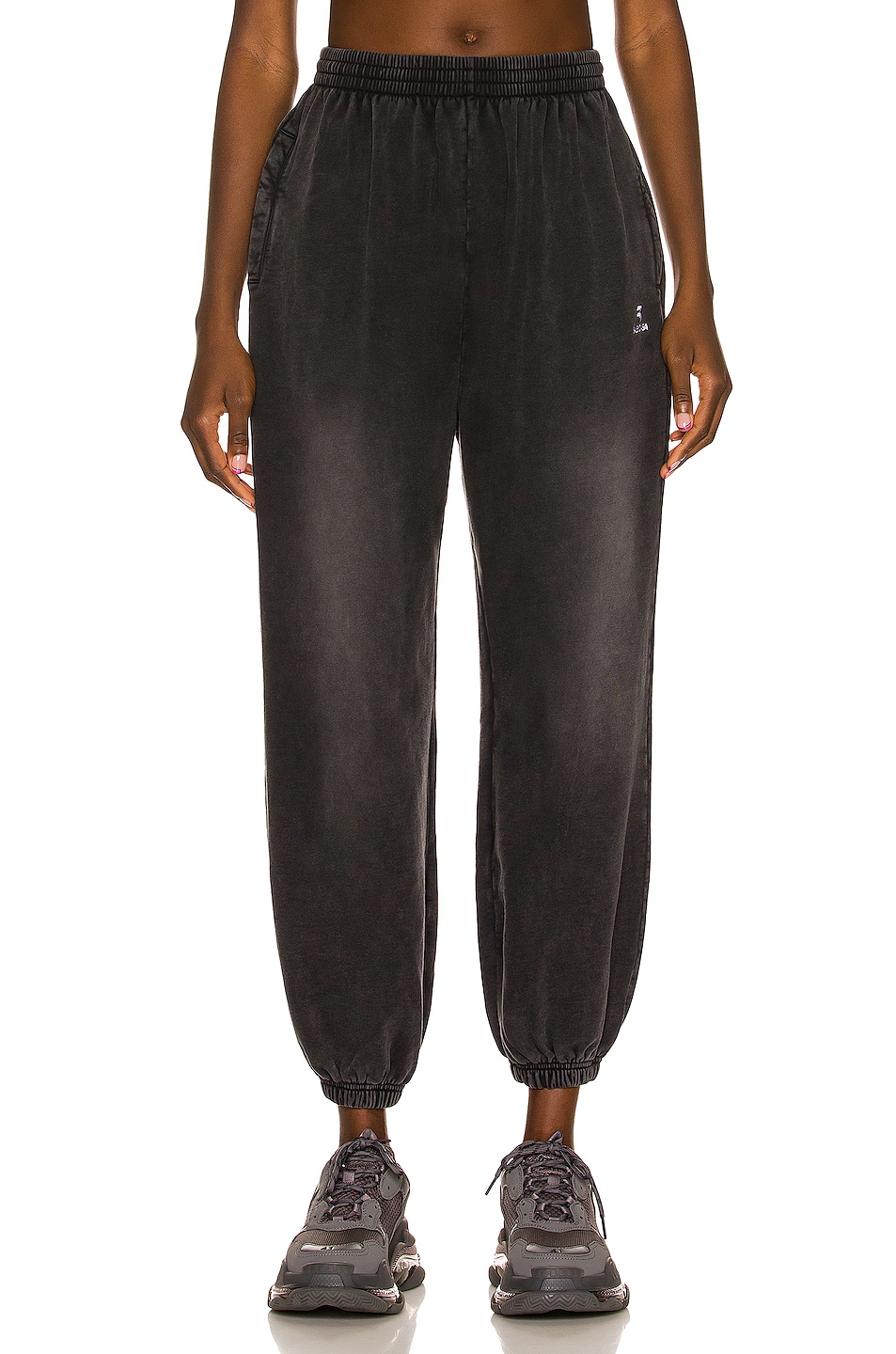 Image 1 of Balenciaga Stretch Knee Pant in Washed Black & White