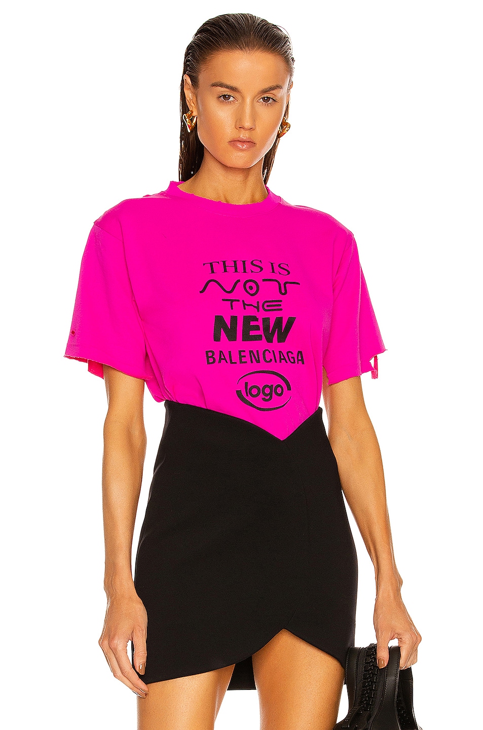 Image 1 of Balenciaga Small Fit T Shirt in Lipstick Pink
