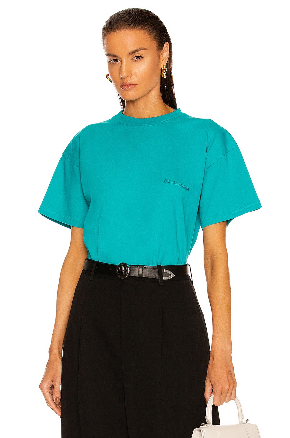 Image 1 of Balenciaga Medium Fit T Shirt in Turquoise