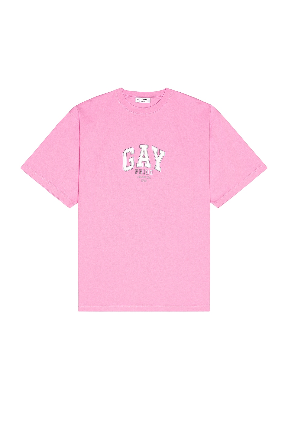 Image 1 of Balenciaga Pride Boxy T-Shirt in Pink & White & Grey