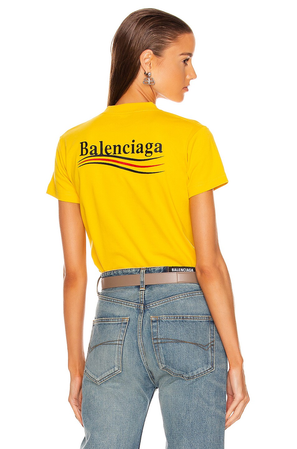 Image 1 of Balenciaga Small Fit T-Shirt in Yellow & Black & Red