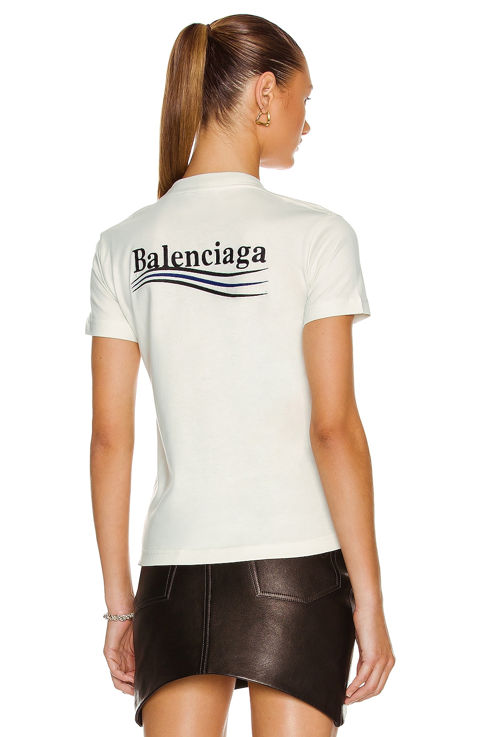 Image 1 of Balenciaga Small Fit T Shirt in Dirty White & Black