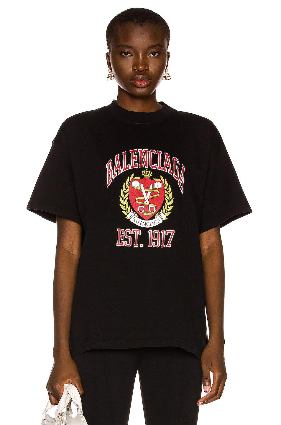 Image 1 of Balenciaga Medium Fit T-Shirt in Black & Red