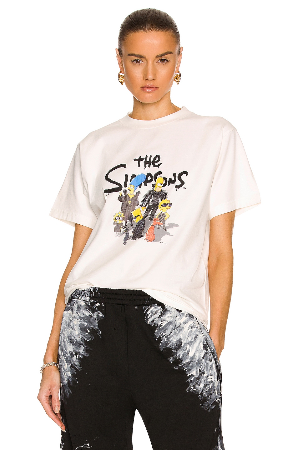 Image 1 of Balenciaga Simpsons Small Fit T-Shirt in Off White