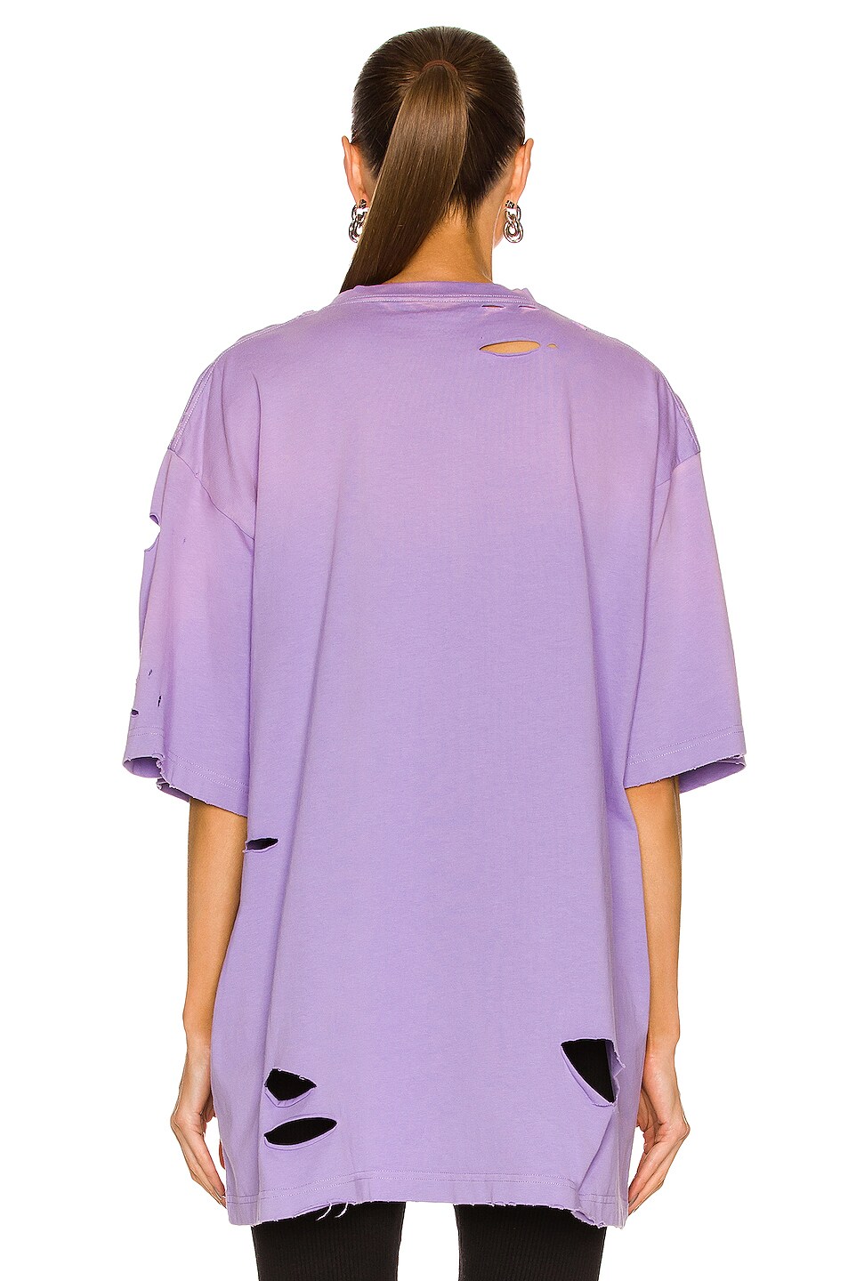 Balenciaga Caps Vintage Jersey T-Shirt in Light Purple & White | FWRD