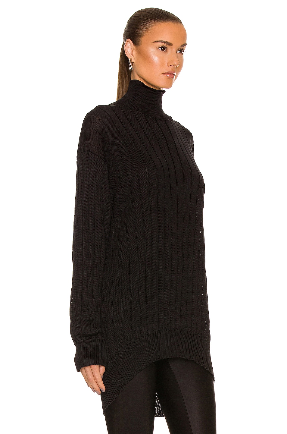 Balenciaga Creased Turtleneck Top in Black | FWRD