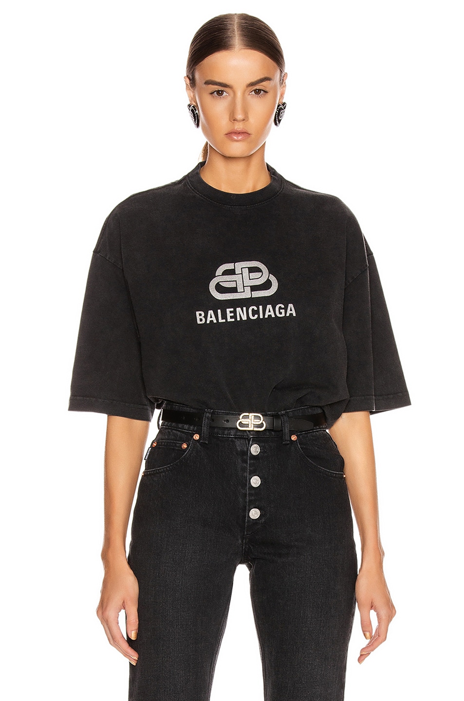 Image 1 of Balenciaga BB Regular T Shirt in Anthracite
