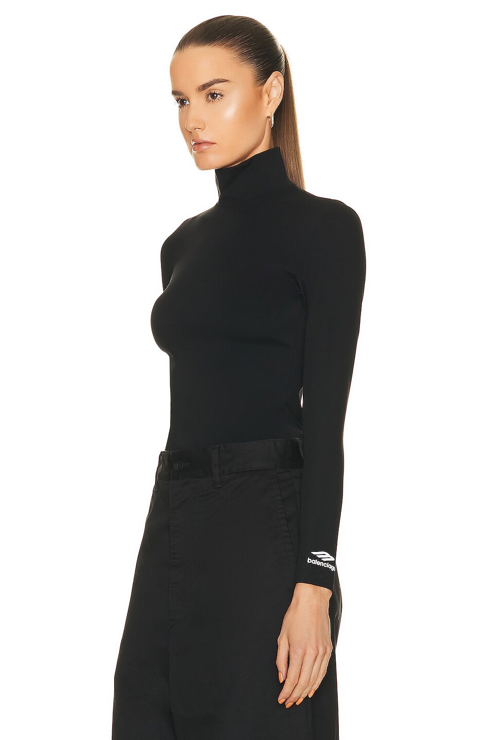 Balenciaga Turtleneck Top in Black | FWRD