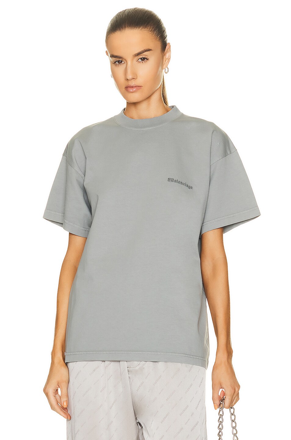 Image 1 of Balenciaga Medium Fit T-Shirt in Bal Grey & Dark Grey