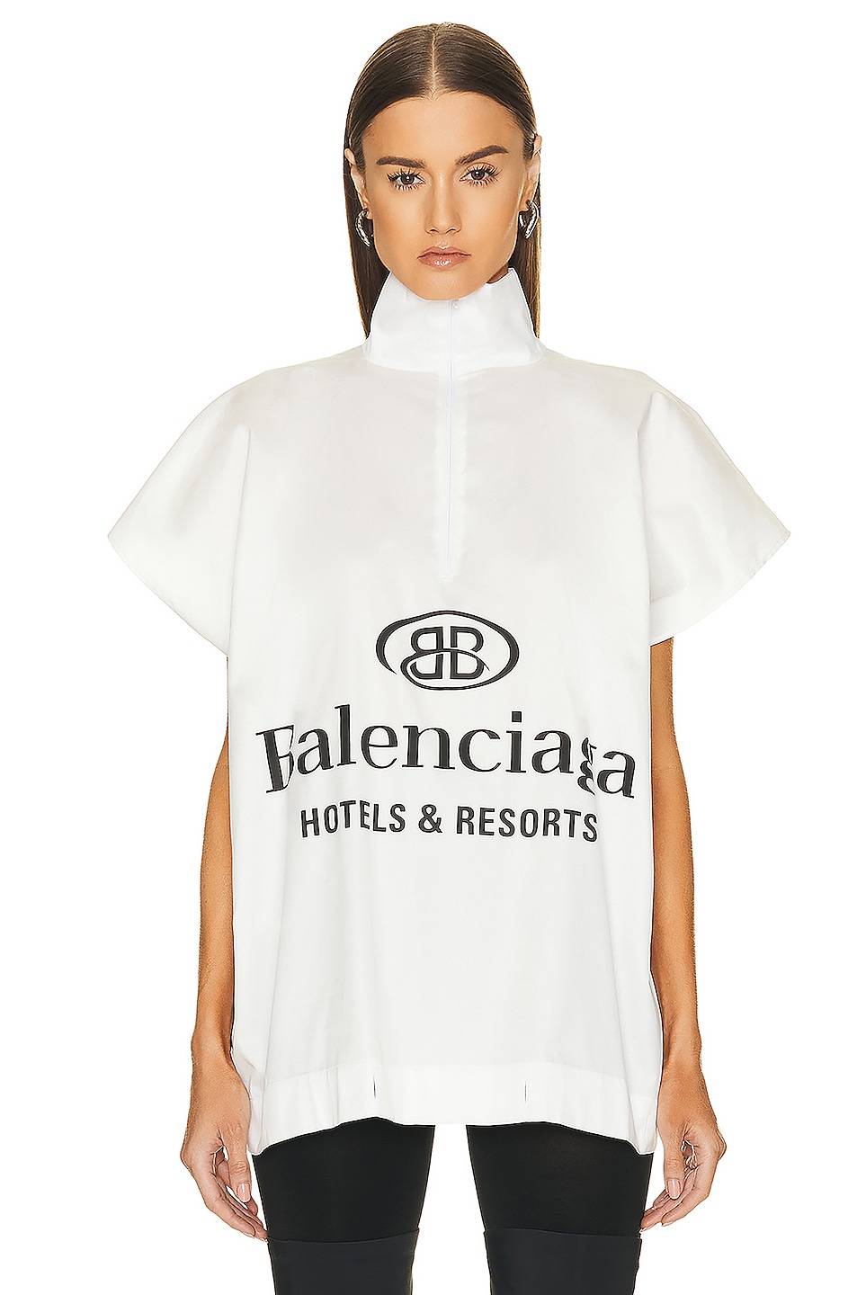 Image 1 of Balenciaga Pillow Oversized Top in White & Black
