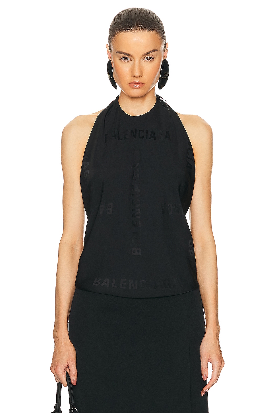 Image 1 of Balenciaga Knotted Top in Black