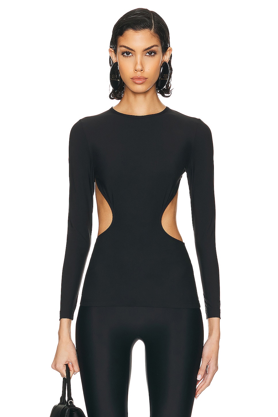 Image 1 of Balenciaga Cut Out Top in Black