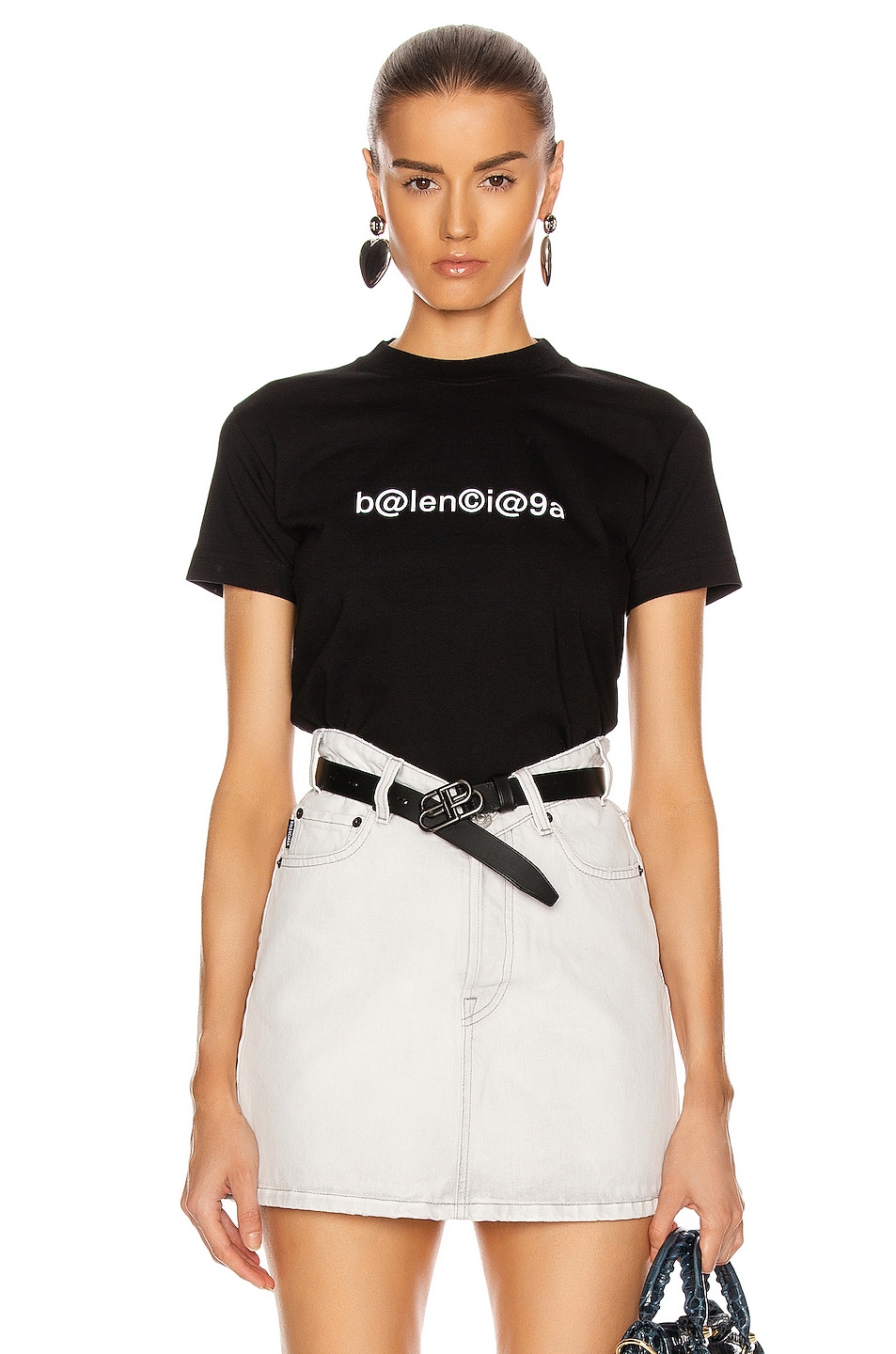 Image 1 of Balenciaga Fitted T Shirt in Black & White