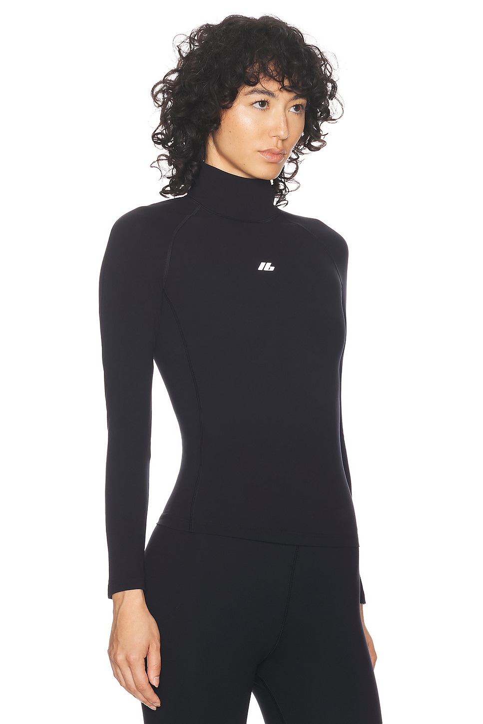 Shop Balenciaga Fitted L/s Turtleneck Top In Black & Reflective