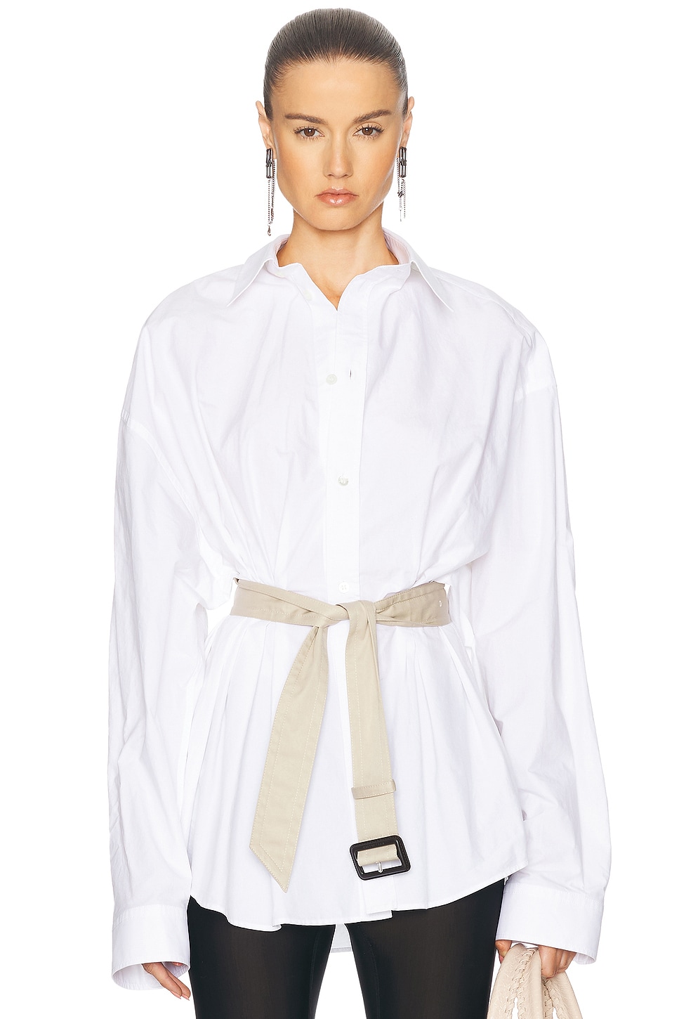 Image 1 of Balenciaga Belted Shirt in White