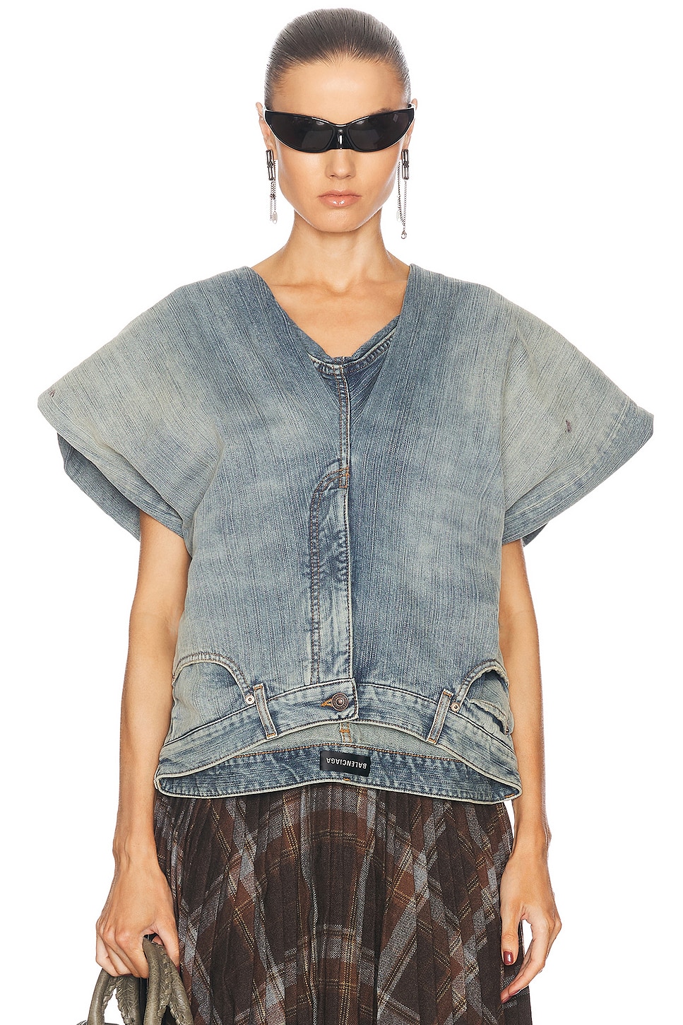 Denim Pants Top in Blue