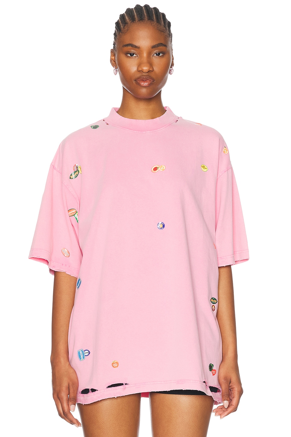 Image 1 of Balenciaga Medium Fit T-shirt in Faded Dirty Pink