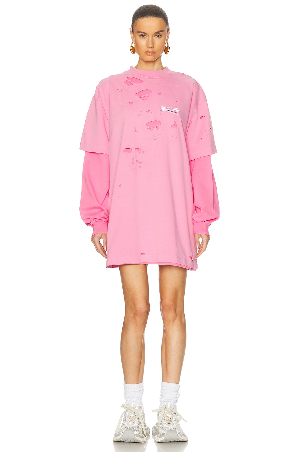Image 1 of Balenciaga Camp Destroy Top in Dirty Pink