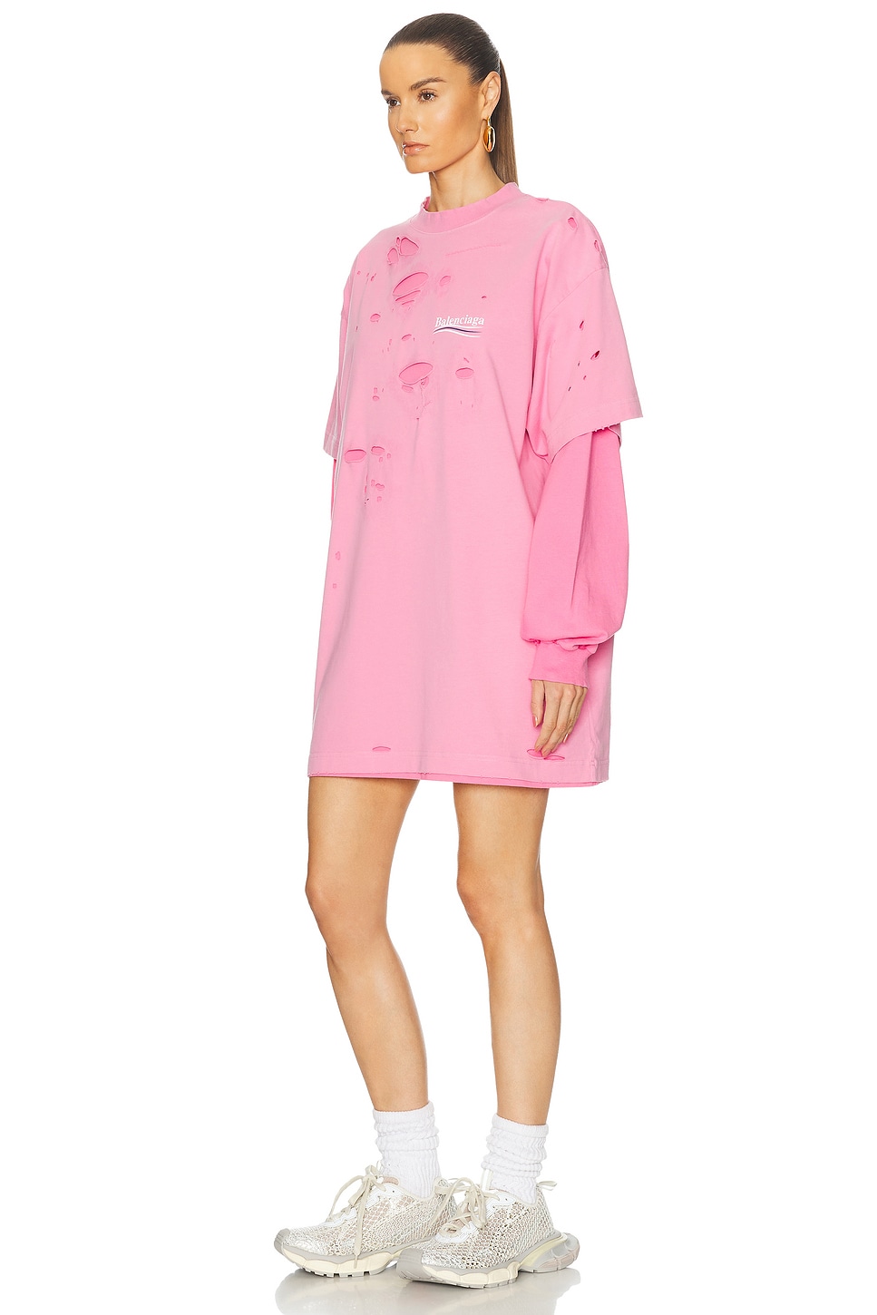 Balenciaga Camp Destroy Top In Dirty Pink