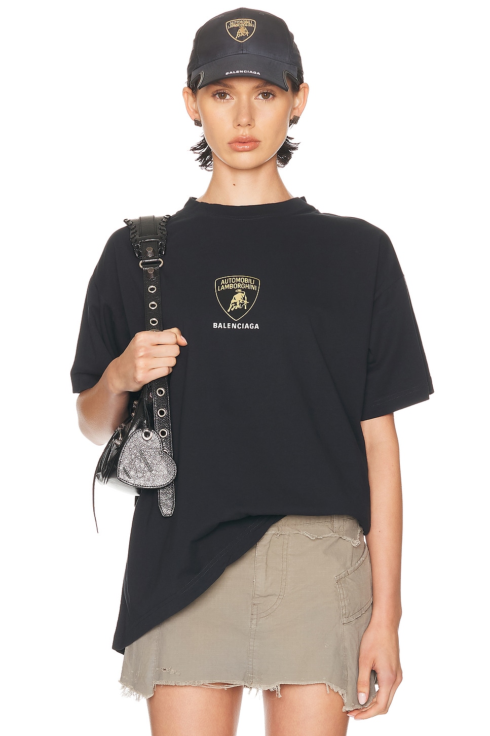 Image 1 of Balenciaga Lamborghini Boxy T-shirt in Faded Black