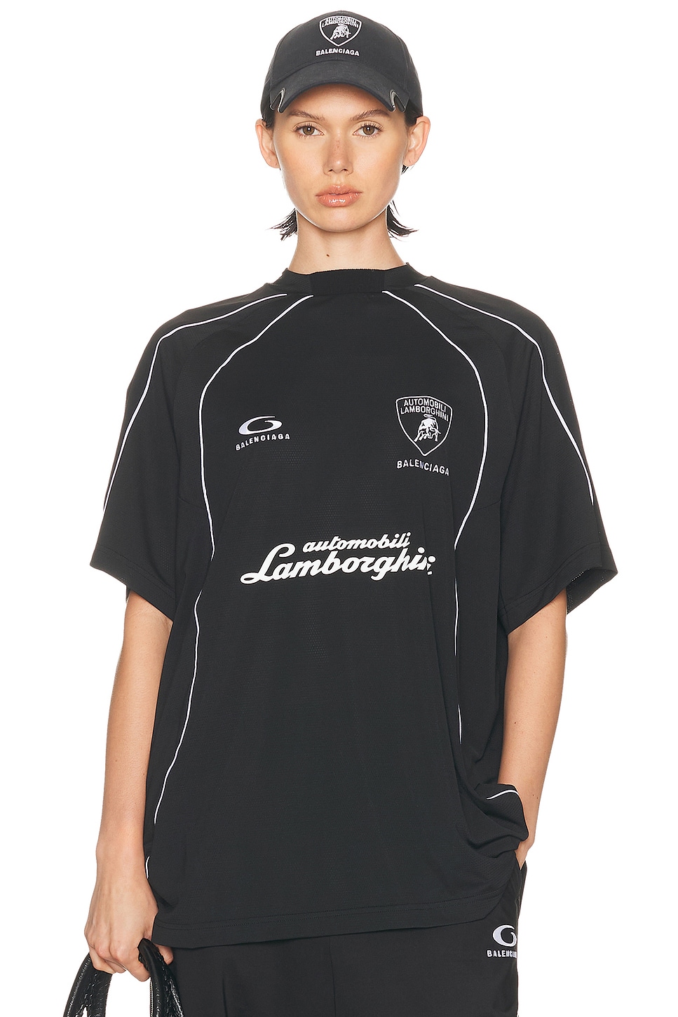 Image 1 of Balenciaga Lamborghini Oversized Soccer T-shirt in Black